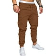 thumbnail image 6 of Cargo Pants for Men Sports Active Woven Pocket Foot Rope Solid Color Sweat Pants Cargo Tie Casual Relaxed Fit Outdoor Sweatpants, 6 of 9