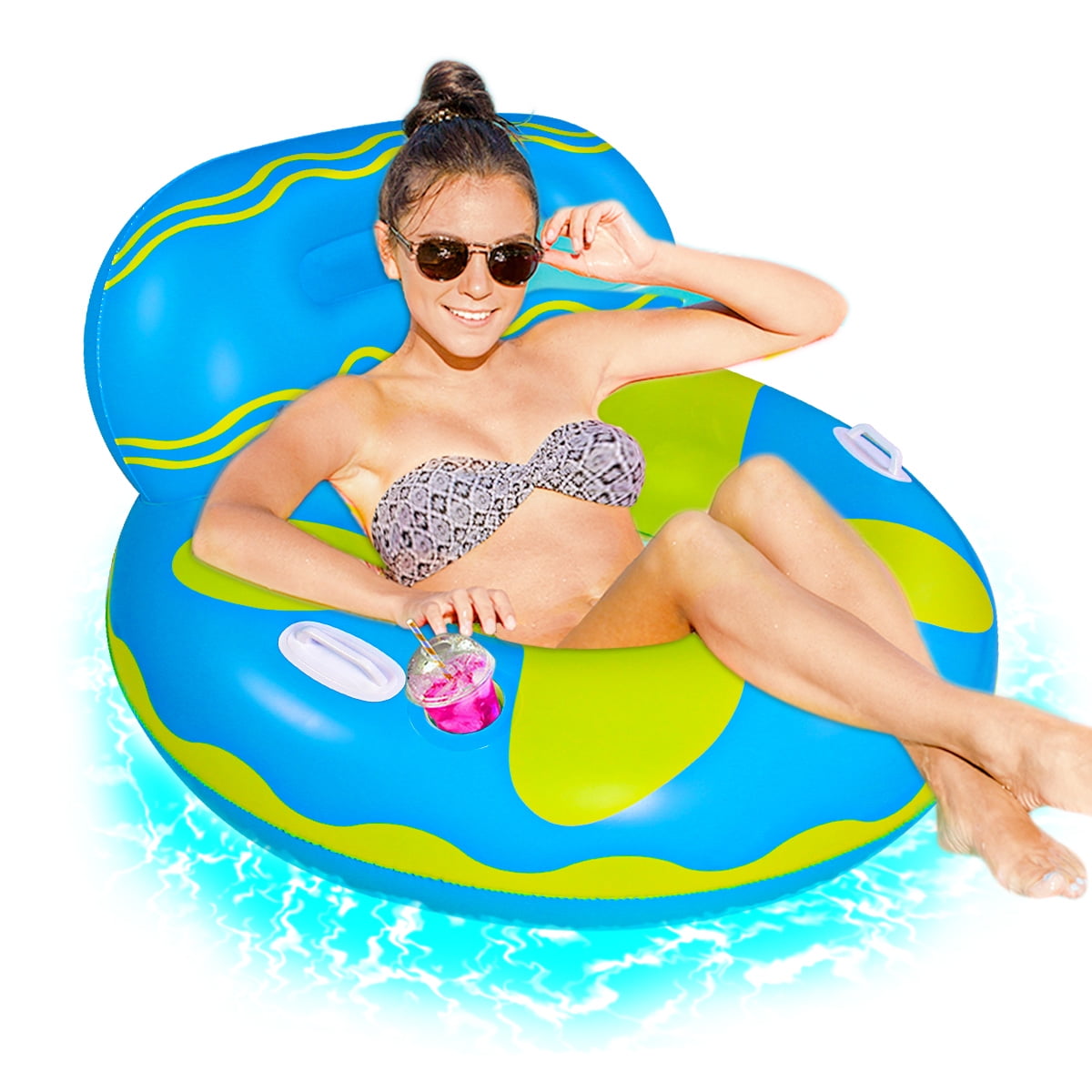Floating Float Swimming Pool Lounge Bed Inflatable Enjoy Life Hot n' spicy 6ft