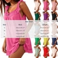 thumbnail image 3 of ZyeKqe Babydoll Lingerie for Women Lace Ruffled Sleeveless Square Neck Chemise Lightweight Comfy Loungewear Mini Dress, 3 of 6