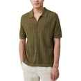 thumbnail image 1 of Cotton On Mens Knit Button Up Shirt, ltpasbwn, 2XL Neck, 1 of 1