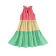 thumbnail image 6 of FAIWAD Girls Summer Dresses Sleeveless Ruffle Tiered Midi Casual Sundress Kids Cute School Uniform Beach Party Dress, 6 of 8
