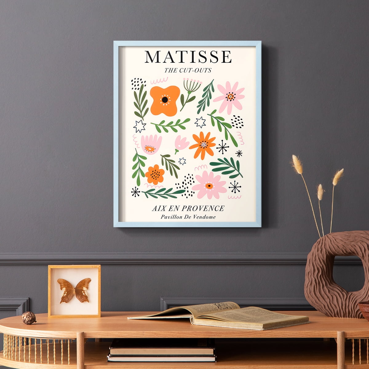 Matisse CXCIII Framed Print in Blue Solid Wood 11 x 14 Framed Print