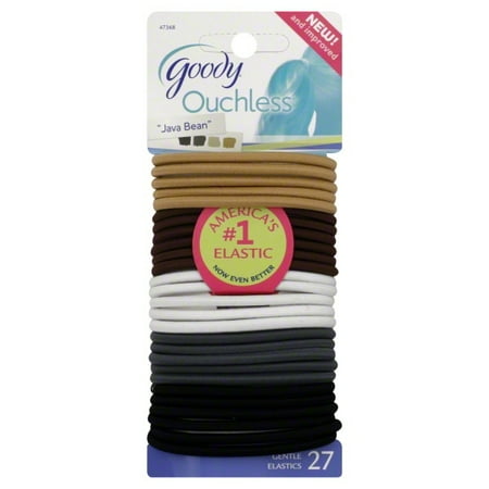 Goody Ouchless Thick Natural No Metal Elastics, 27 Pack
