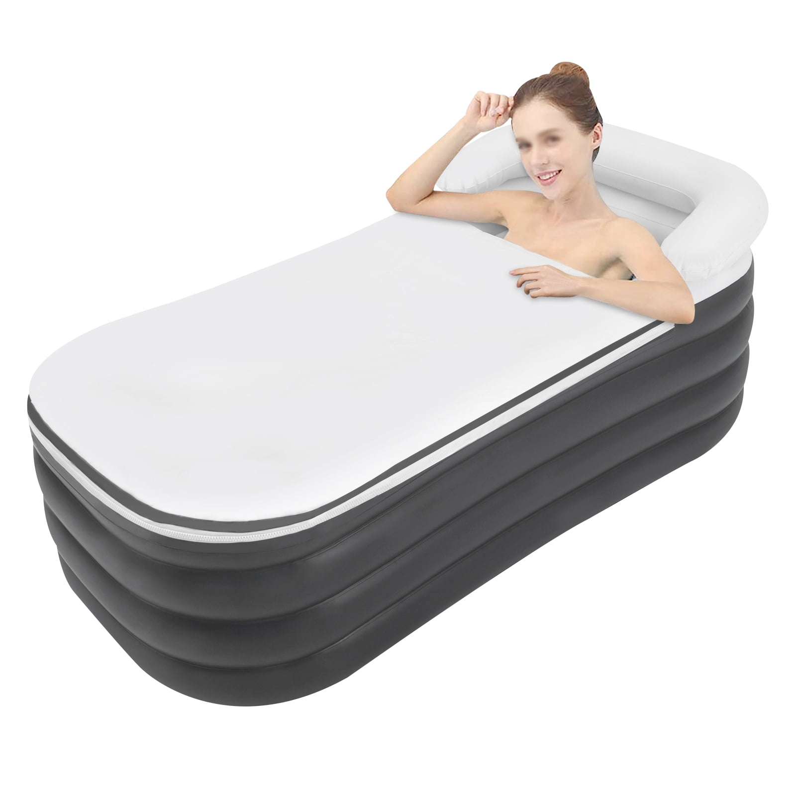 Miumaeov Inflatable Bathtub Foldable Portable Inflatable Bathtub for Shower Unisex Adults SPA Bathtub Shower Stall Hot Bath and Ice Bath 50.84 * 32.28 * 22.44 inches