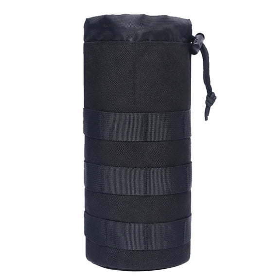 Adjustable Webbing Water Bottle Holder Bag Tactic Water Bottle Pouch Molle Drawstring Bottle Holder for Hiking Travel