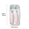 thumbnail image 3 of OXO Tot Toddler Travel Stainless Steel Fork and Spoon 2 Piece Set for 12+ Months, Blossom, 3 of 8