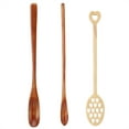 thumbnail image 2 of Slotted Spoon, Coffee Spoon, Long Handle Wood Spoon Portable 3Pcs Milk Use For Coffee, 2 of 8