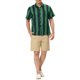 thumbnail image 2 of CAMISA HAWAIANA DE HOMBRES CON RAYAS Y MANGAS CORTAS INSPIRE CHIC, CON BOTONES, VERDE Y AZUL MARINO, 2 of 6