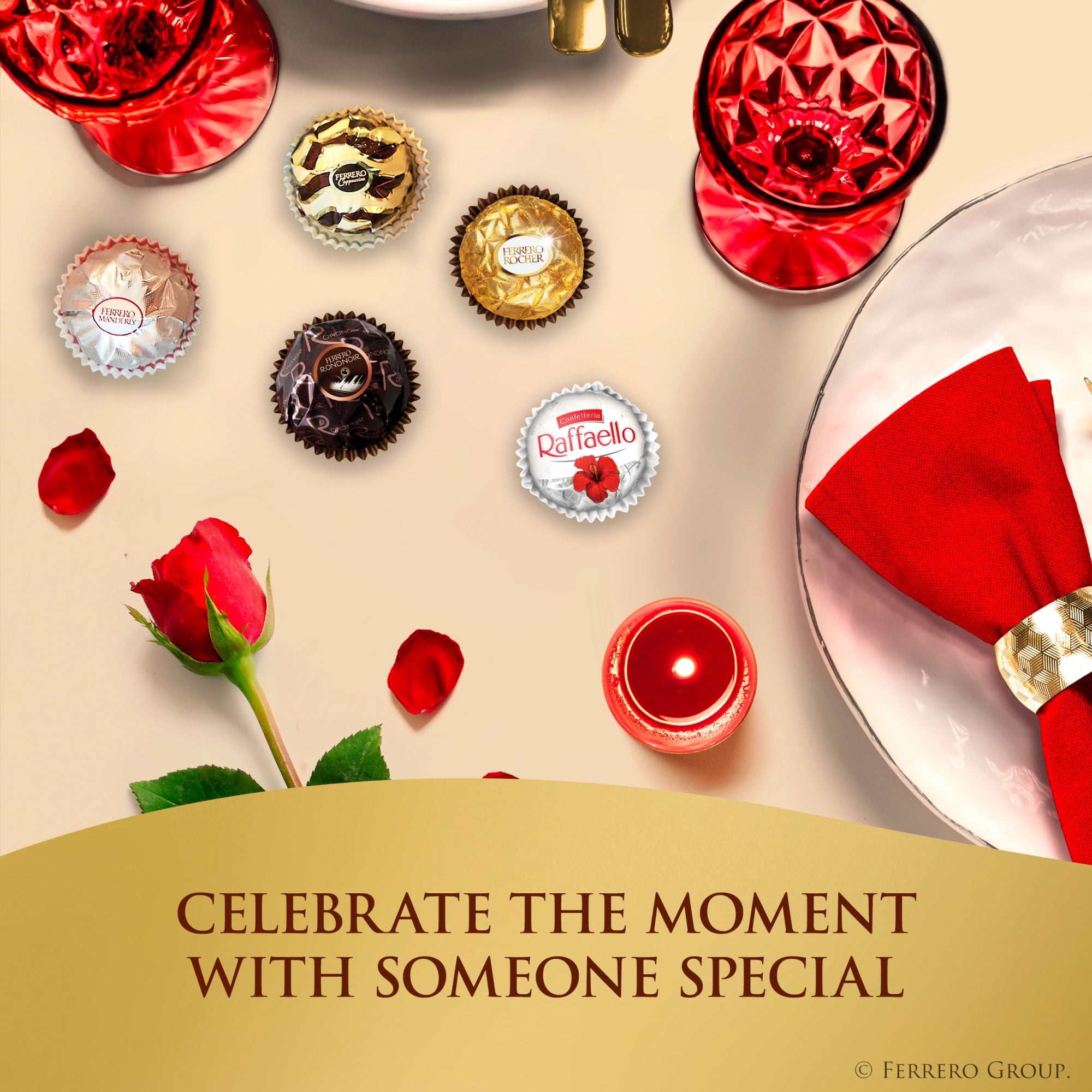 FERRERO COLLECTION Fine Assorted Confections Heart Box, 7.2 oz / 205 g, Premium Dark, Hazelnut, Milk and Coconut Chocolate Gift for Valentine’s Day