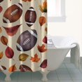 thumbnail image 4 of Footballs and Autumn Fall Leaves Pattern Shower Curtain 36"x72" ,Bathroom Decorative Shower Curtains Set with 12 Hooks,Modern Waterproof Washable Shower Curtain, 4 of 6