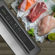 NutriChef PKVS25BK - Automatic Food Vacuum Sealer - Electric Air Sealing Preserver System with Reusable Vacuum Food Bags