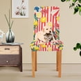 thumbnail image 4 of Yayeee 2 Pack Dining Chair Covers Stretch Parson Chairs Slipcovers Seat Protector, Red Striped Lemon, 4 of 6