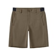 thumbnail image 6 of Vibrex Running Shorts Men, Men Solid Color Casual Button Waist Zipper Pockets Outdoors Shorts Straight Barrel Trekking Shorts Pants, Brown_XL, 6 of 9