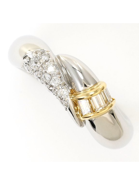 Pre-Owned PT900 Platinum 18K Yellow Gold Ring with 0.30 ct Diamond, Certificate of...
