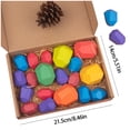 thumbnail image 3 of Jindong Toy Puzzle Wooden Lightweight Colored 21PC Natural Stone Stacking Education, 3 of 7