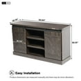 thumbnail image 3 of Sliding Barn Door TV Stand, Vintage Rustic TV Cabinet Stand Fit Up to 65-inch TVs, Storage Cabinets with 2 Gliding Doors & Adjustable Shelves, Home Living Room Furniture, 3 of 8