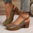 thumbnail image 6 of WRKEKC Sandals for Women Mules Peep Toe One-Strap Buckle Thick Sole Perforated Cutout Backless Chunky Heel for Summer Casual Daily Wear, 6 of 6