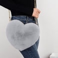 thumbnail image 5 of Monedero para teléfono móvil Bolso bandolera en forma de corazón de felpa con cadena, 5 of 5