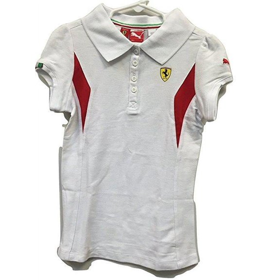 Ferrari Girl's Polo Shirt White