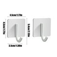 thumbnail image 3 of Mauxuk Stainless Steel Hooks Heavy Duty Wall Mounted 2-Pack - Rustproof Space Saving Hooks for Kitchen Bathroom Closet Towel Bag - Strong Adhesive No Tools Needed (5.6x4.5x3.5cm), 3 of 6