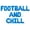 Blue, variant on Letter Balloons - FOOTBALL AND CHILL 16" Inch Alphabet Letters Foil Mylar Balloon Game Day Party Banner (Blue)
