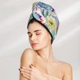 thumbnail image 2 of Yiaed Cactus Print Hair Cap with Button,Coral Fleece Hair Towel Wrap for Women Wet Hair,Quick Dry Turban for Wet Hair Long Thick Hair, 2 of 5
