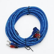 Speaker Wire Set, 4.5m Power & RCA Cables with Terminals, for Amplifier & Subwoofer Connections
