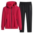 thumbnail image 3 of WINSTAND Conjuntos de ropa deportiva de talla grande para hombre, nueva ropa de primavera y otoño, traje de pantalones con capucha para hombre, sudadera + pantalones deportivos de 2 piezas 8XL, 3 of 5
