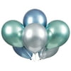 Latex Metallic Balloons, Blue, Green, & Silver, 11in, 6ct