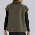 thumbnail image 4 of Gfyviroh Women's Fleece Vest Jackets Patchwork Snap Button Sleeveless Jackets with Pockets Stand Collar Lightweight Outerwear Coats, 4 of 5
