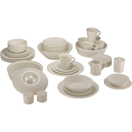 10 Strawberry Street Atlas 45-Piece Ivory Porcelain Dinnerware and Serveware Set