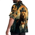 thumbnail image 3 of Vintage Bear Men's Short Sleeve Spread Collar Beach Shirts Casual Printed Button Down Unisex Summer Tops, 3 of 6