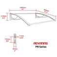 thumbnail image 3 of Advaning 55" x 31" Solid Polycarbonate Door Awning – PN Series, White Panel with Black Brackets, 3 of 5