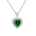 thumbnail image 2 of Arista 1.00 ct Created Emerald Gemstone Fashion Jewelry Pendant & Earring Set (2-Piece) in Brass, 18", 2 of 9
