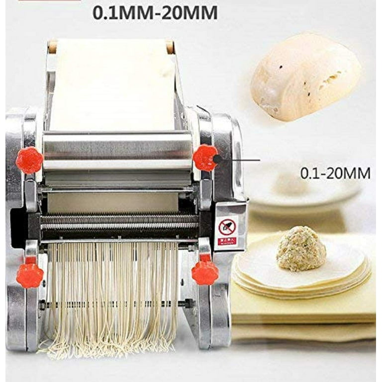 Newhai Commercial Electric Pasta Maker, Automatic Noodle Machine, 2-in-1 Heavy Duty Dough Roller Pressing Machine, with 2mm/6mm Blade, 550W