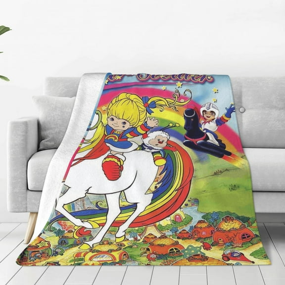 Rainbow Brite Ultra-Soft Micro Fleece Blanket Cozy Blanket Thick Warm Plush Throw Blanket Sofa Cushion