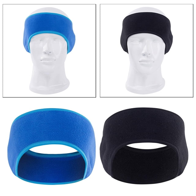 Paquete de 2 calentadores de de vellón, diadema, orejeras térmicas, calentadores elásticos Soledad Cintas para la cabeza con calentador de orejas de vellón