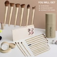 thumbnail image 2 of Makeup Brush Set 20 Pcs Premium Synthetic Foundation Powder Concealers Eye Shadows Blush Makeup Brushes with Travel Case (Matte white beige), 2 of 8
