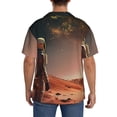 thumbnail image 7 of Balery Astronaut On Mars A Men's Casual Button Down Shirt Short Sleeve Textured Summer Cuban Beach Shirts-Large, 7 of 7