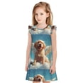 thumbnail image 1 of Fotbe Cute Angel Winged Dog Vestido de Dormir para Niñas de 3 a 10 Años, Mangas Cortas, Estilo Princesa, Pijama Camisón con Mangas Voladas-Small, 1 of 6