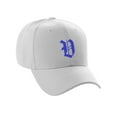 thumbnail image 2 of Daxton Structured Baseball Hat Cap Curved Visor Old English Font Alphabet A to Z, White Hat Royal V, 2 of 4
