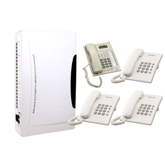 Kit Conmutador 4X16 con Teléfono Multilínea y 3 Teléfono Panasonic KX-TS500MEW.