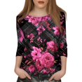 thumbnail image 4 of NAMTYQX Summer Tops for Women 2025 Loose Casual Stretch Round Neck Dark Gray Size S, 4 of 5