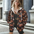 thumbnail image 3 of FOR U DESIGNS Colorful Rooster Zip Up Hoodie Women Cardigan Oversized Comfy Hoodies Size 4XL Long Sleeve Sweatshirt Hooded Jackets for Women with Zipper Sportswear Winter, 3 of 7