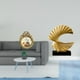 thumbnail image 2 of Marco de fotos redondo,Pequeño cuadro dorado vintage para la pared,Marco de fotos redondo decorativo de resina con ornamentos,Escultura de ola del océano,Escultura de ola oceánica,regalo, 2 of 8