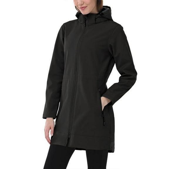 Off Road Ventures Women's Softshell Jacket, Fleece Lined Waterproof Rain Jacket Lightweight Windbreaker Long Warm Coat With Removable Hood