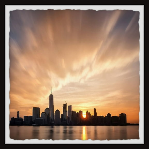 Marmont Hill City Dawn Framed Wall Art, 1.50" x 12.00"