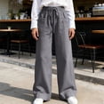thumbnail image 4 of Enjoytime Womens Wide Leg Pants High Waist Drawstring Beach Trousers Summer Loose Casual Vacation Plus Size Pants, 4 of 8