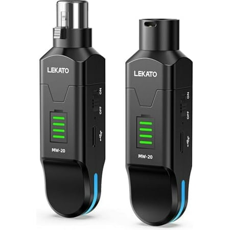 Wireless XLR Transmitter Receiver MW-20, 48V Phantom Power for Condenser Mic, 2.4GHz Wireless Microphone System High-Resolution for Dynamic Mic, PA System, Audio Mixer$$