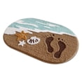 thumbnail image 2 of Style Bath Mat Non Slip Bathroom Rug Absorbent Quick Dry Wave Pattern Machine Washable 15.74x23.62 Inch（Khaki）, 2 of 6